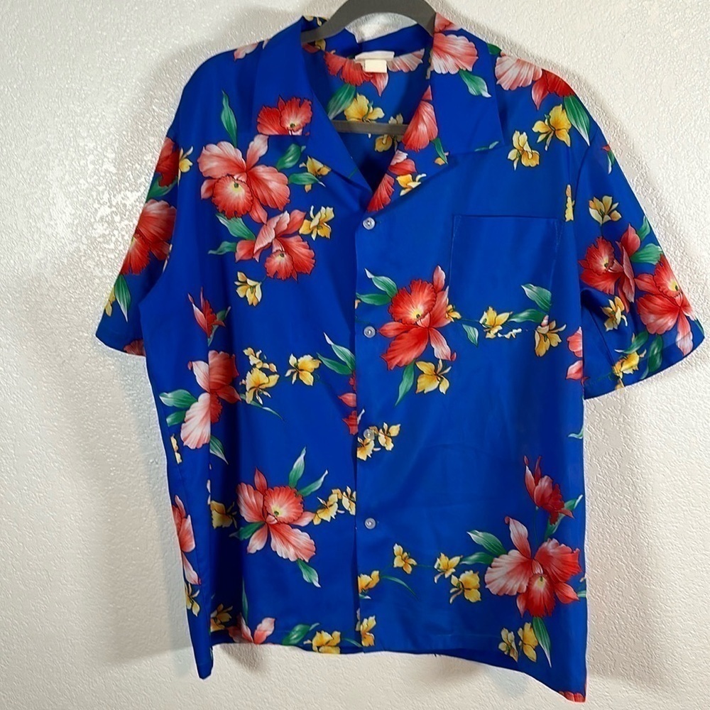 Vintage Aikane Hawaii Hawaiian Button Down Shirt Size 2X